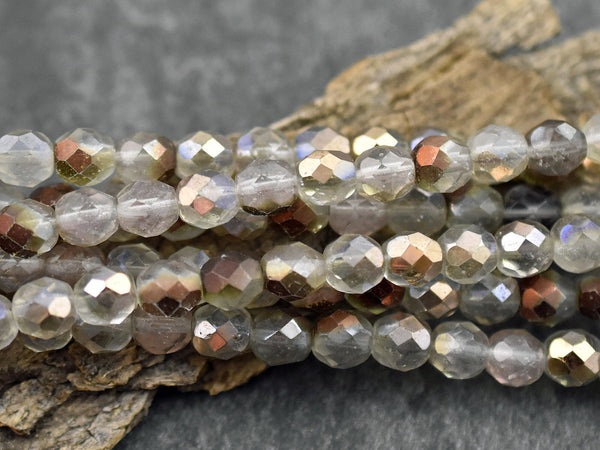Czech Glass Beads - Round Beads - 8mm Beads - Fire Polish Beads - Copper Beads - 16pcs (3709)