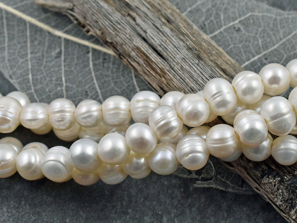 Freshwater Pearls - Large Hole Pearls - Large Hole Beads - Pearl Beads - Baroque Pearl Beads - 9mm - 8 inch strand - (A309)
