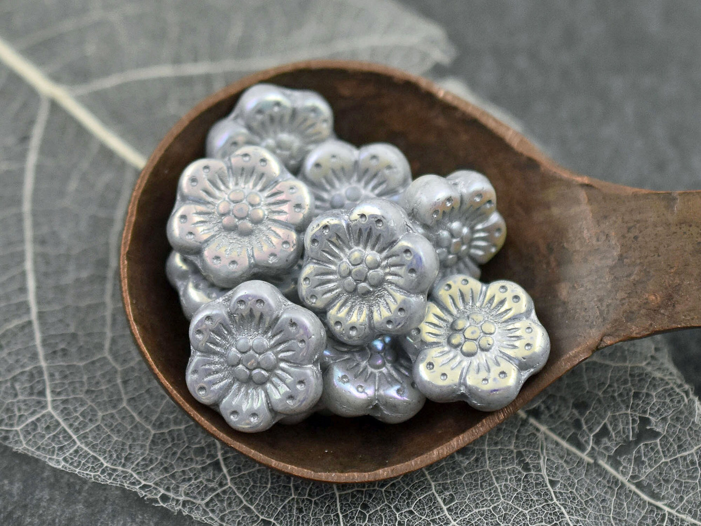 Czech Glass Beads - Flower Beads - Floral Beads - Wildflower Beads - Czech Glass Flowers - 14mm - 12pcs - (5426)