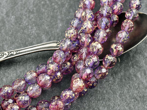 Czech Glass Beads - Fire Polished Beads - Round Beads - 8mm Beads - 25pcs (A281)