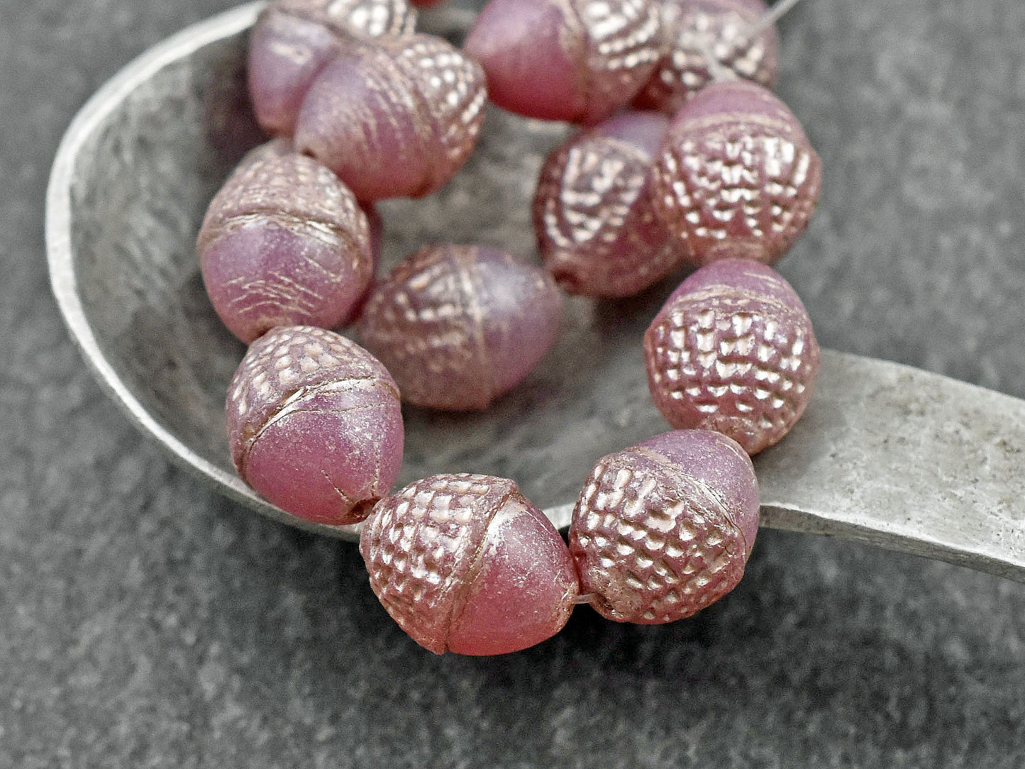 Czech Glass Beads - Acorn Beads - Fall Beads - Picasso Beads - Beads for Jewelry - 10x12mm - 8pcs - (3235)