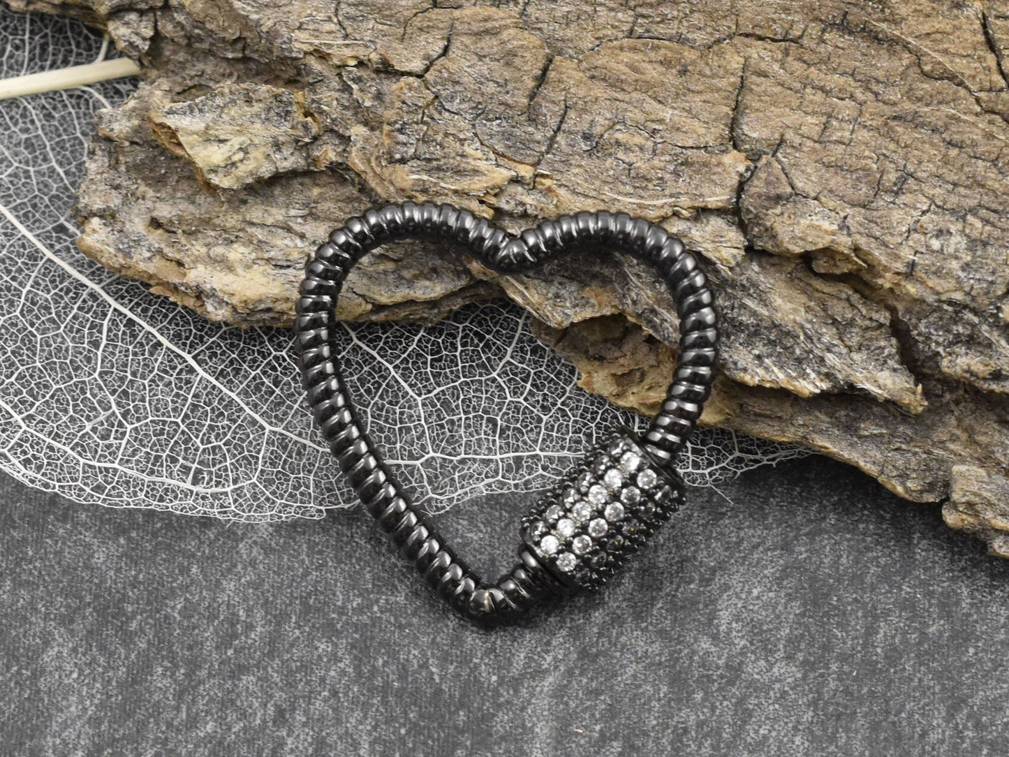 Carabiner Clasp - Rhienstone Clasp - Heart Clasp - Pave Clasp - CZ Clasp - Choose Your Color