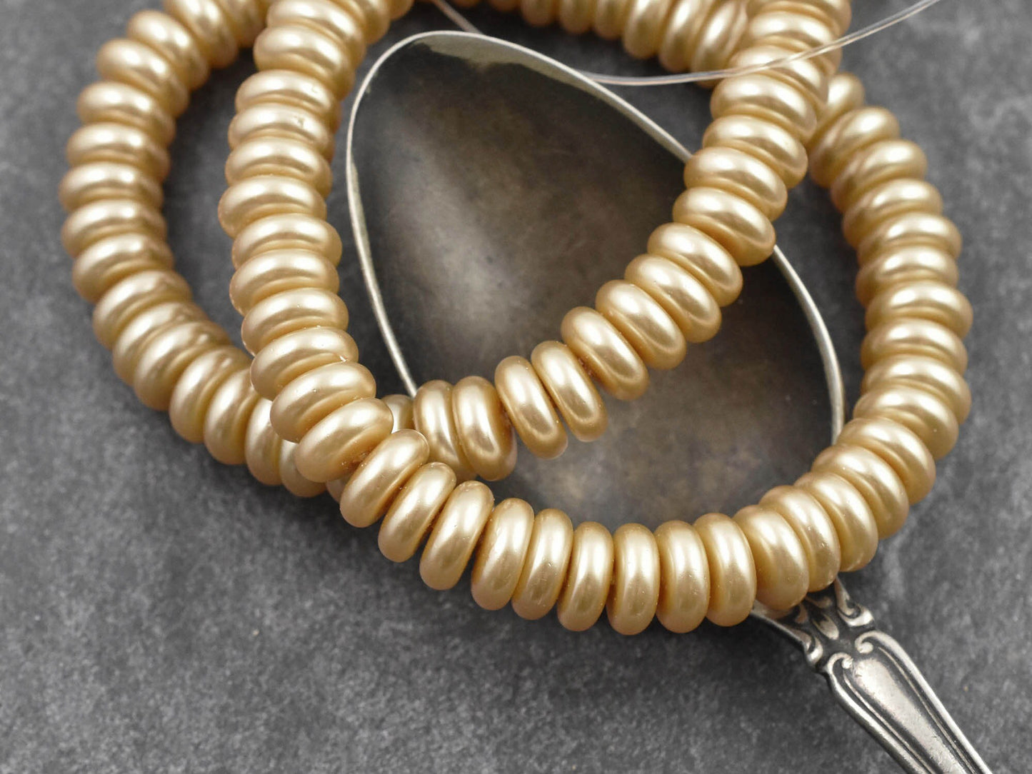 Spacer Beads - Pearl Beads - Glass Beads - Rondelle Spacer - Rondelle Beads - 6x3mm - 16" Strand - (B90)