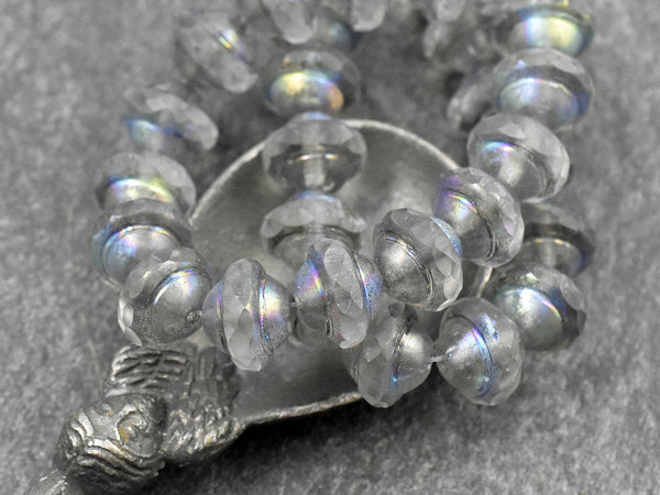 Czech Glass Beads - Picasso Beads - Saturn Beads - Saucer Beads - 10x8mm - 15pcs - (3620)