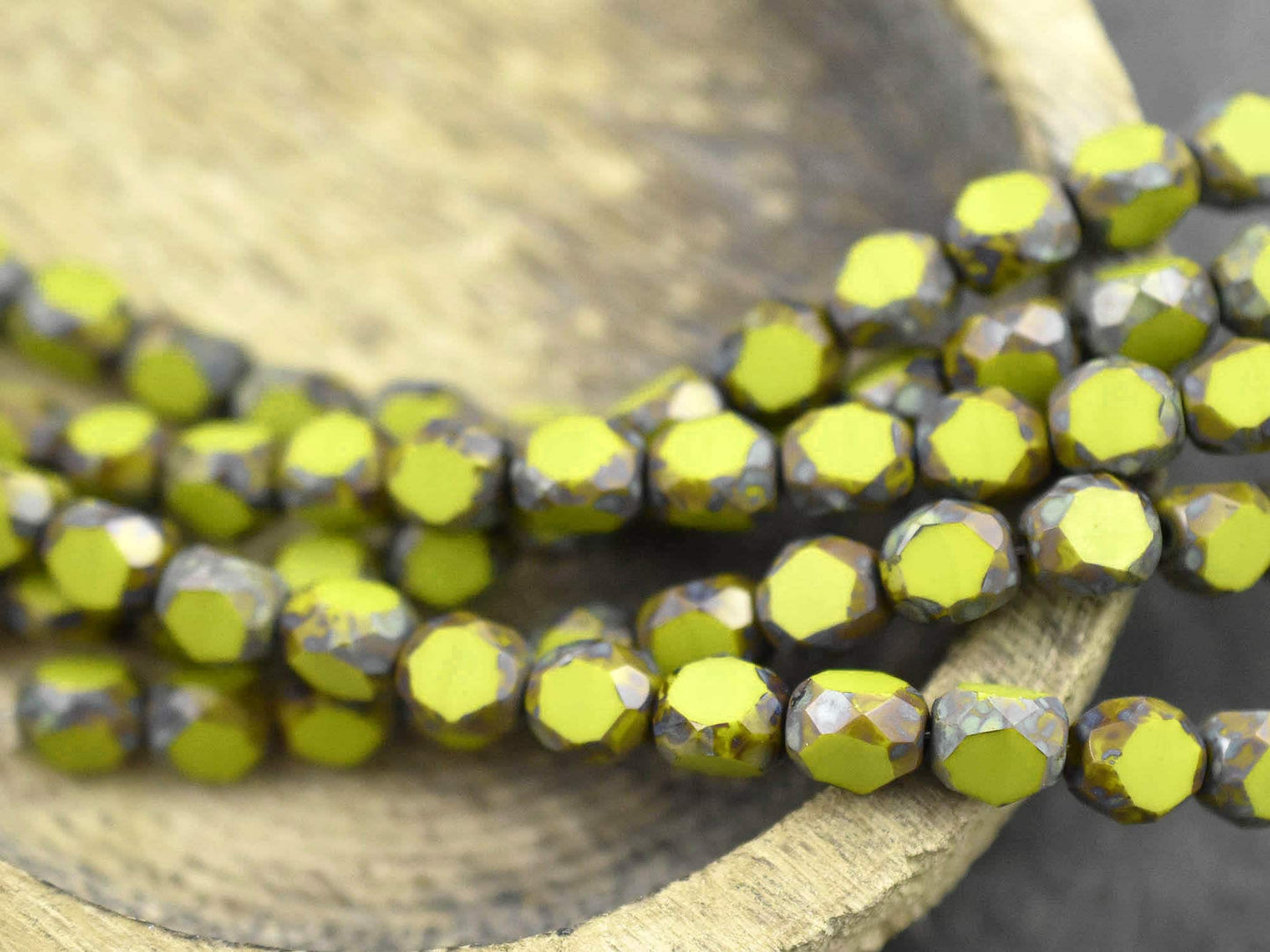 Picasso Beads - Czech Glass Beads - Tri Cut Beads - Round Beads - Baroque Beads - 8mm - 16pcs - (1078)