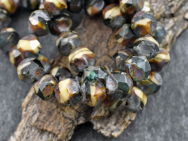 Picasso Beads - Czech Glass Beads - Central Cut Beads - Round Beads - 9mm - 15pcs - (5961)