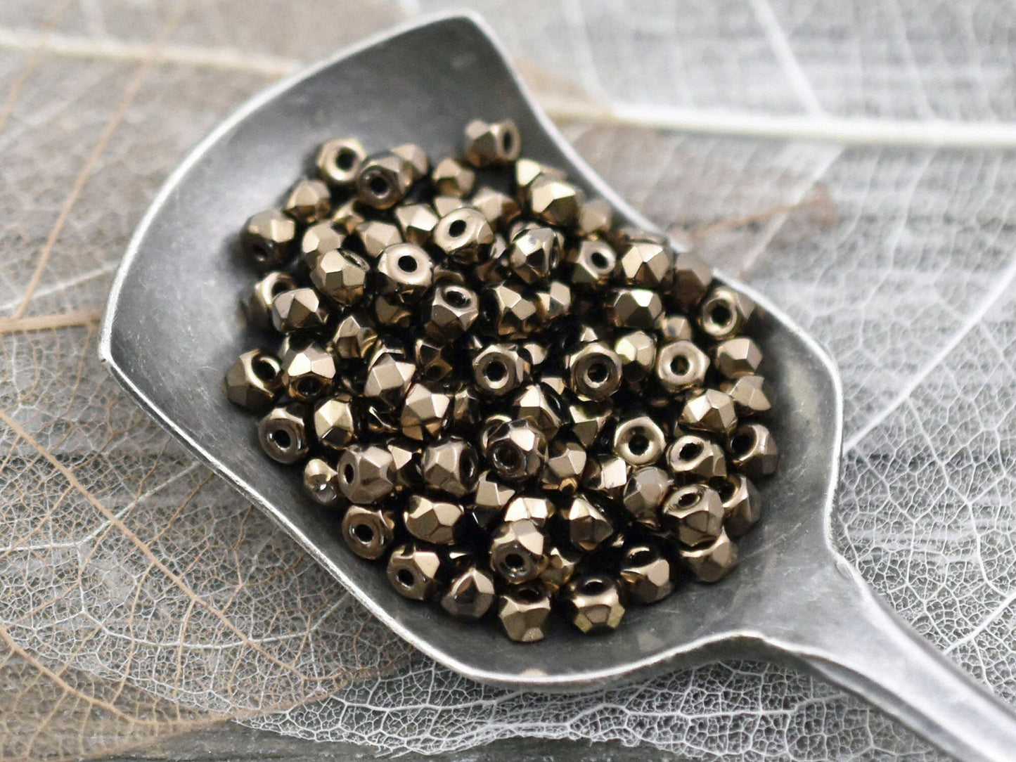 Czech Glass Beads - Micro Spacers - Bronze Spacer Beads - Glass Spacers - 2x3mm - 6 grams - (B952)