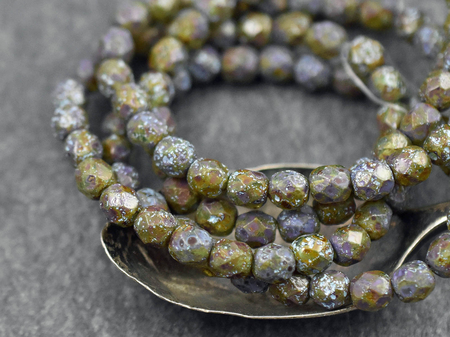 Czech Glass Beads - Picasso Beads - Etched Beads - Fire Polish Beads - Round Beads - 6mm - 25pcs - (1159)