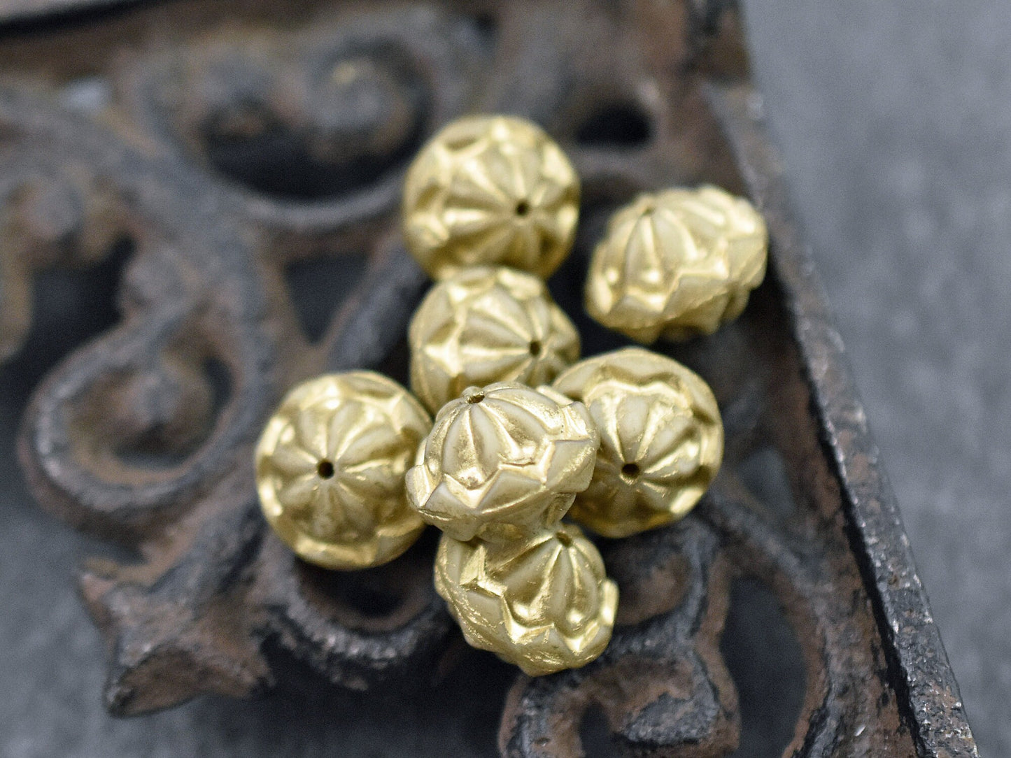 Czech Glass Beads - Picasso Beads - Saturn Beads - Chunky Beads - Large Glass Beads - 10x13mm - 10pcs - (1786)