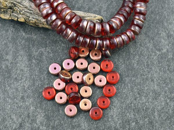 Heishi Beads - Czech Glass Beads - Spacer Beads - Rondelle Beads - 6x3mm - 50pcs (2059)