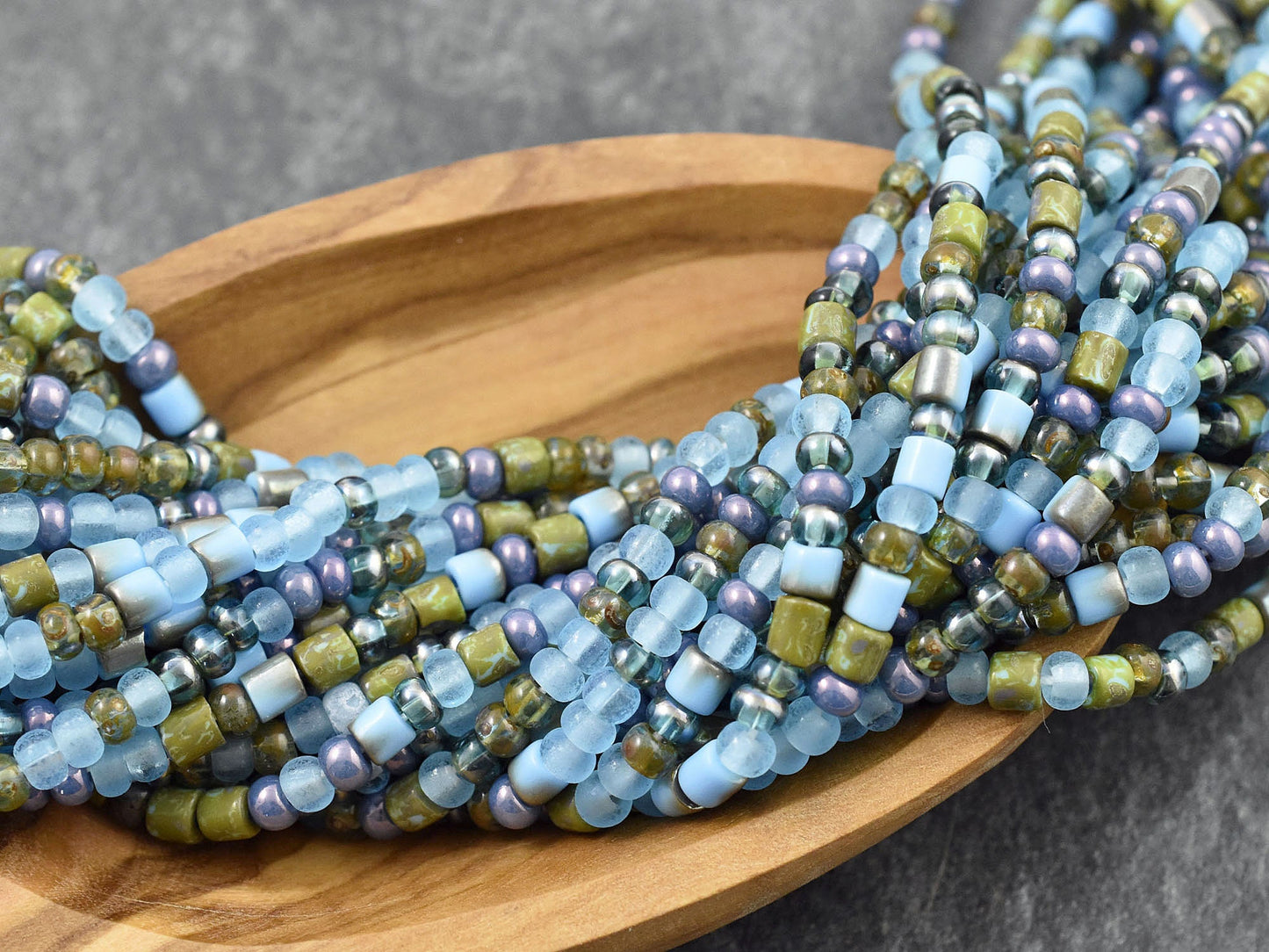 Aged Picasso Beads - Matte Seed Beads - Size 6 Seed Beads - Picasso Seed Beads - Czech Glass Beads - 6/0 - 21" Strand - (2734)