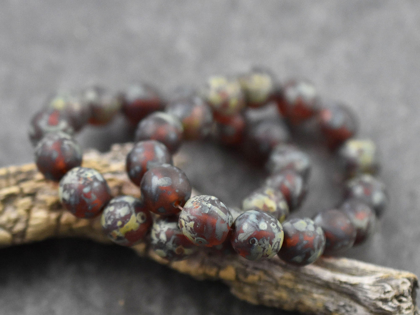 Picasso Beads - Czech Glass Beads - Large Glass Beads - Druk Beads - Chunky Beads - 15pcs - 10mm - (A558)