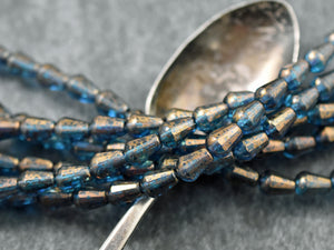 Czech Glass Beads - Teardrop Beads - Picasso Beads - 6x8mm - 19pcs (B105)