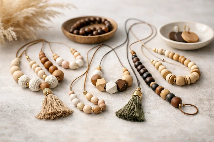 12 Wood Bead Necklace Ideas for Handmade Style