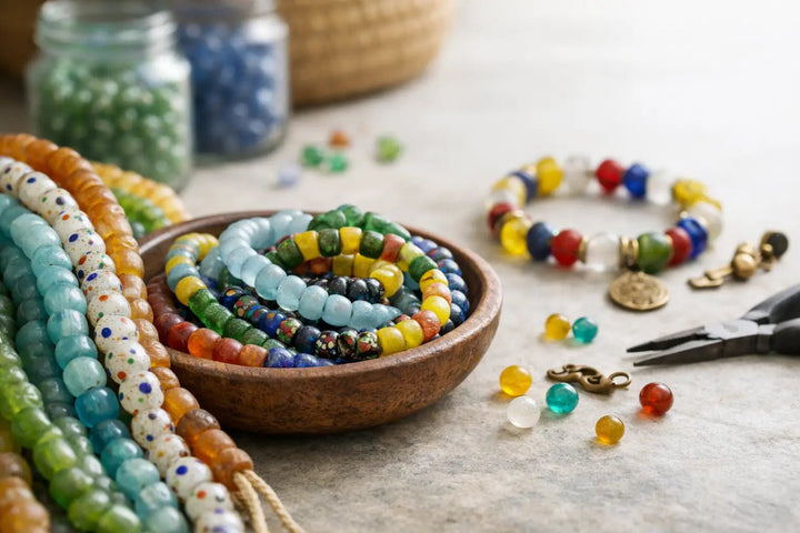 Ghana Recycled Glass Beads for Jewelry Makers