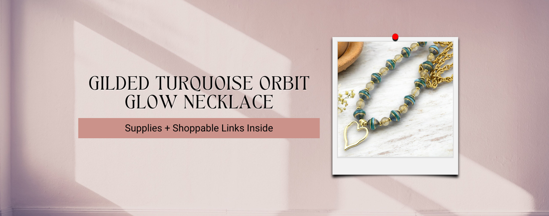 Gilded Turquoise Orbit Glow Necklace