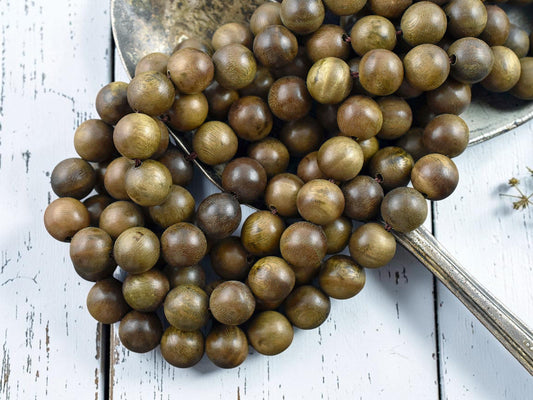 Natural Olive Sandalwood Round Beads - Choose Your Size