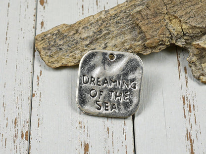 *20* 19x18mm Antique Silver "Dreaming of the Sea" Charms