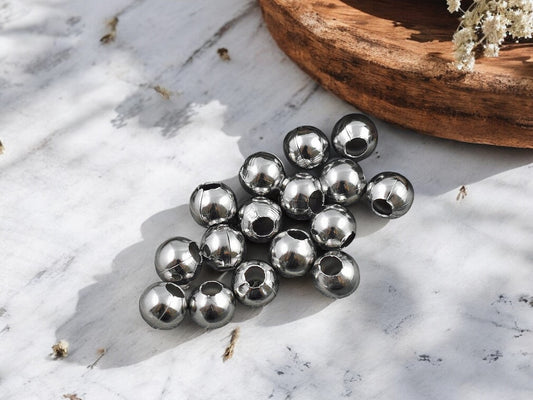 Stainless Steel Round Spacer Beads -- Choose Your Size