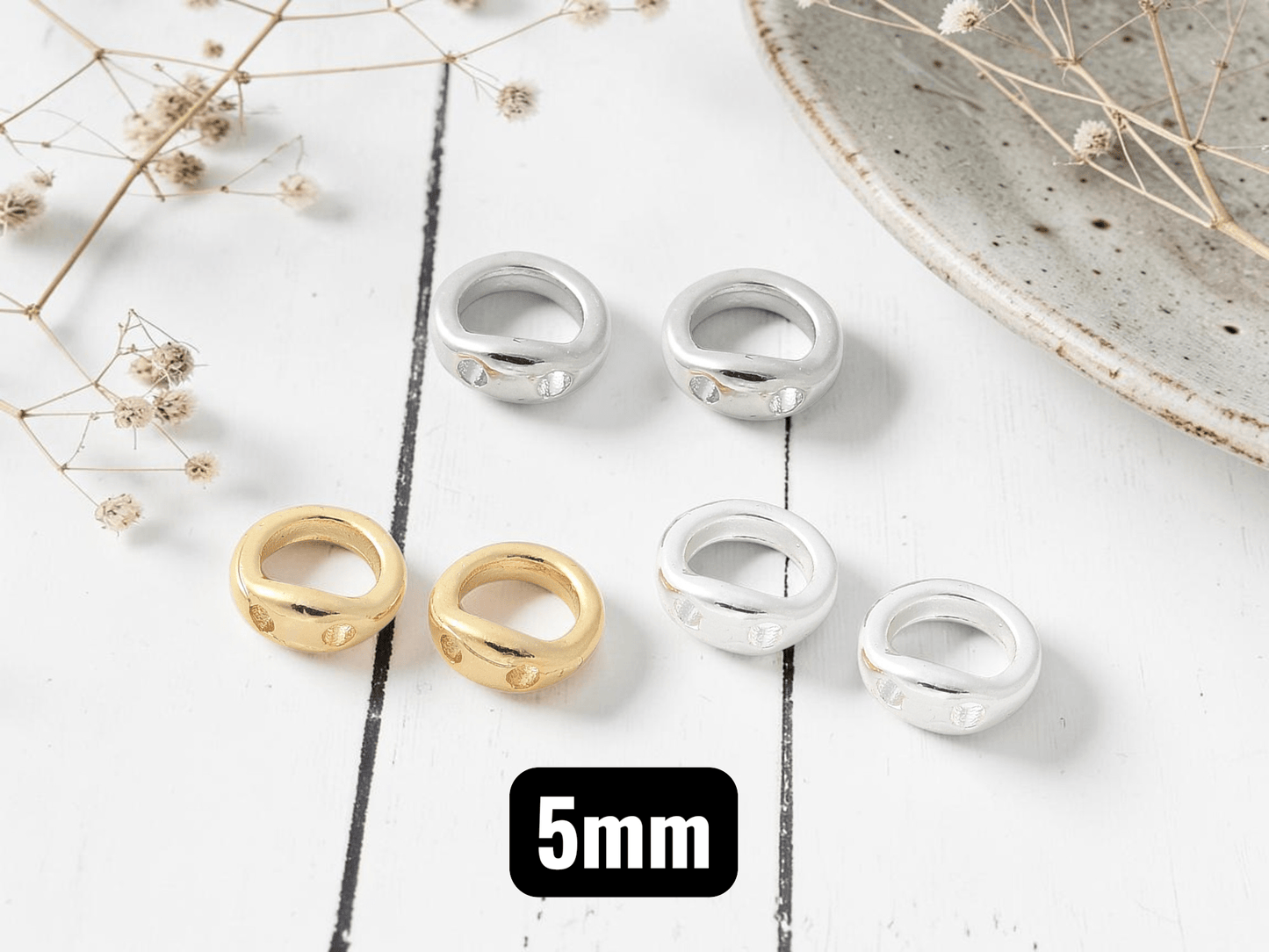 *20* 5mm Plated Brass End Loop Wire Protectors - Choose Your Color