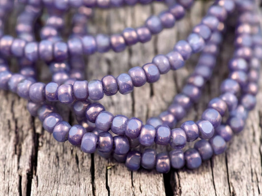 *50* 4x3mm Purple Washed Lilac Opal Trica Beads