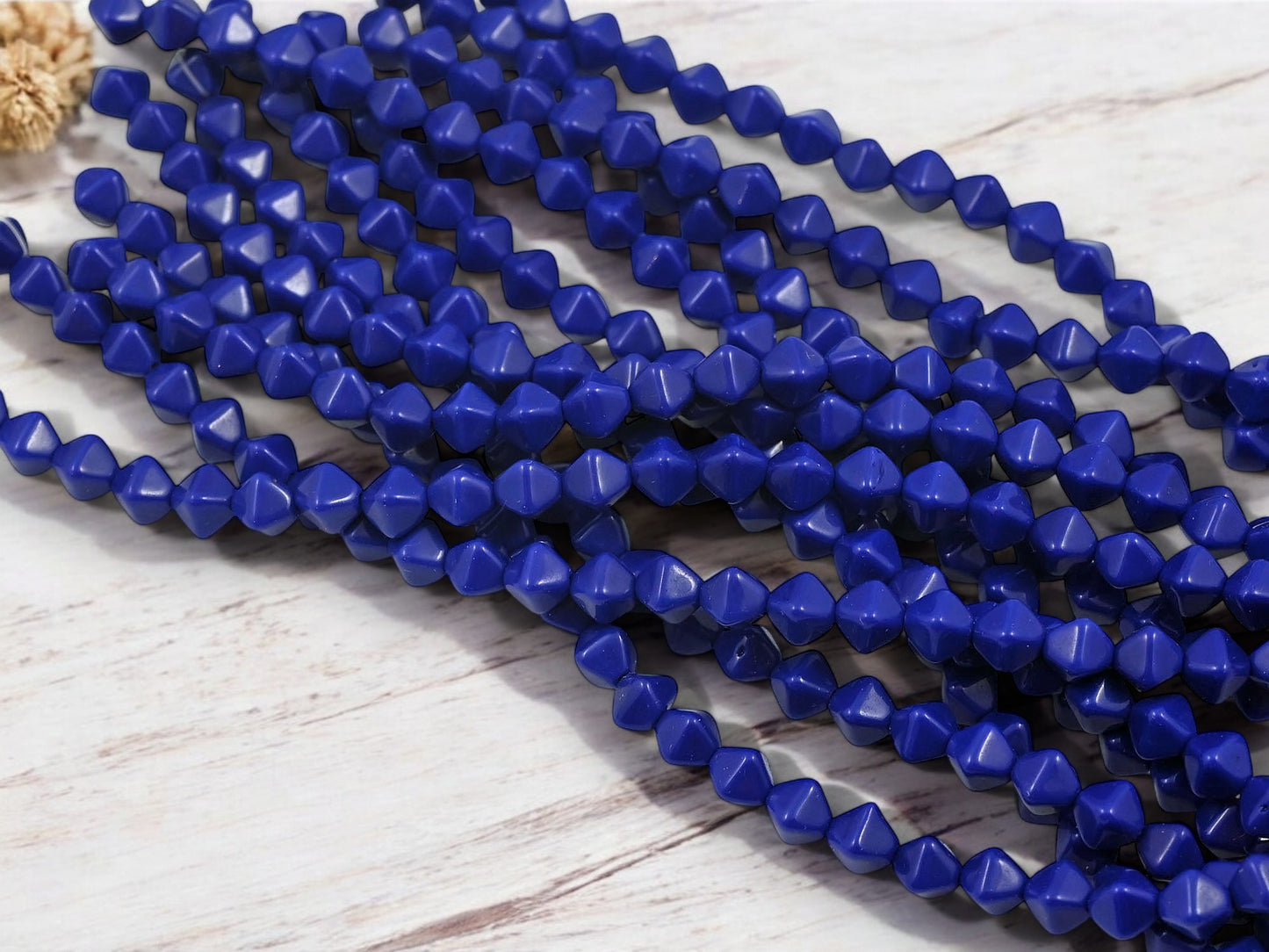 *25* 6mm Opaque Blue Lucerna Bicone Beads