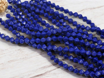 *25* 6mm Opaque Blue Lucerna Bicone Beads