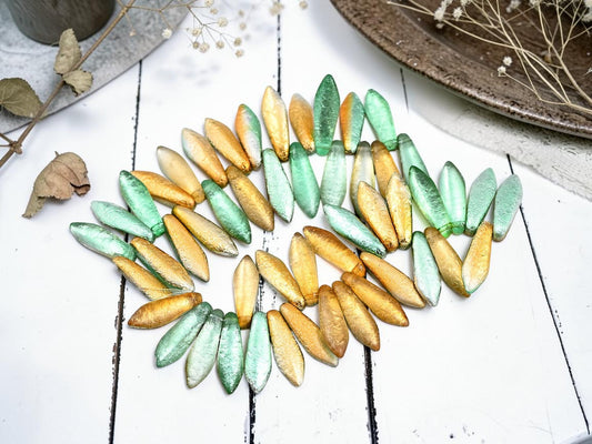 *25* 5x16mm Etched Multi Celestial Dagger Beads