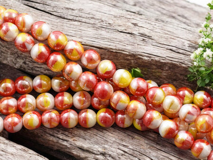 *20* 8mm Blended Venetian Luster Round Druk Beads