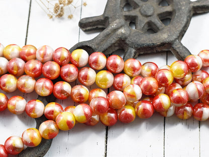 *20* 8mm Blended Venetian Luster Round Druk Beads