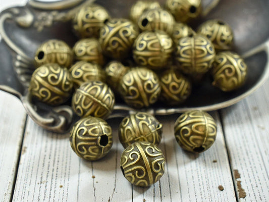 *50* 7mm Antique Bronze Round Spacer Beads