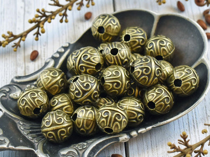 *50* 7mm Antique Bronze Round Spacer Beads