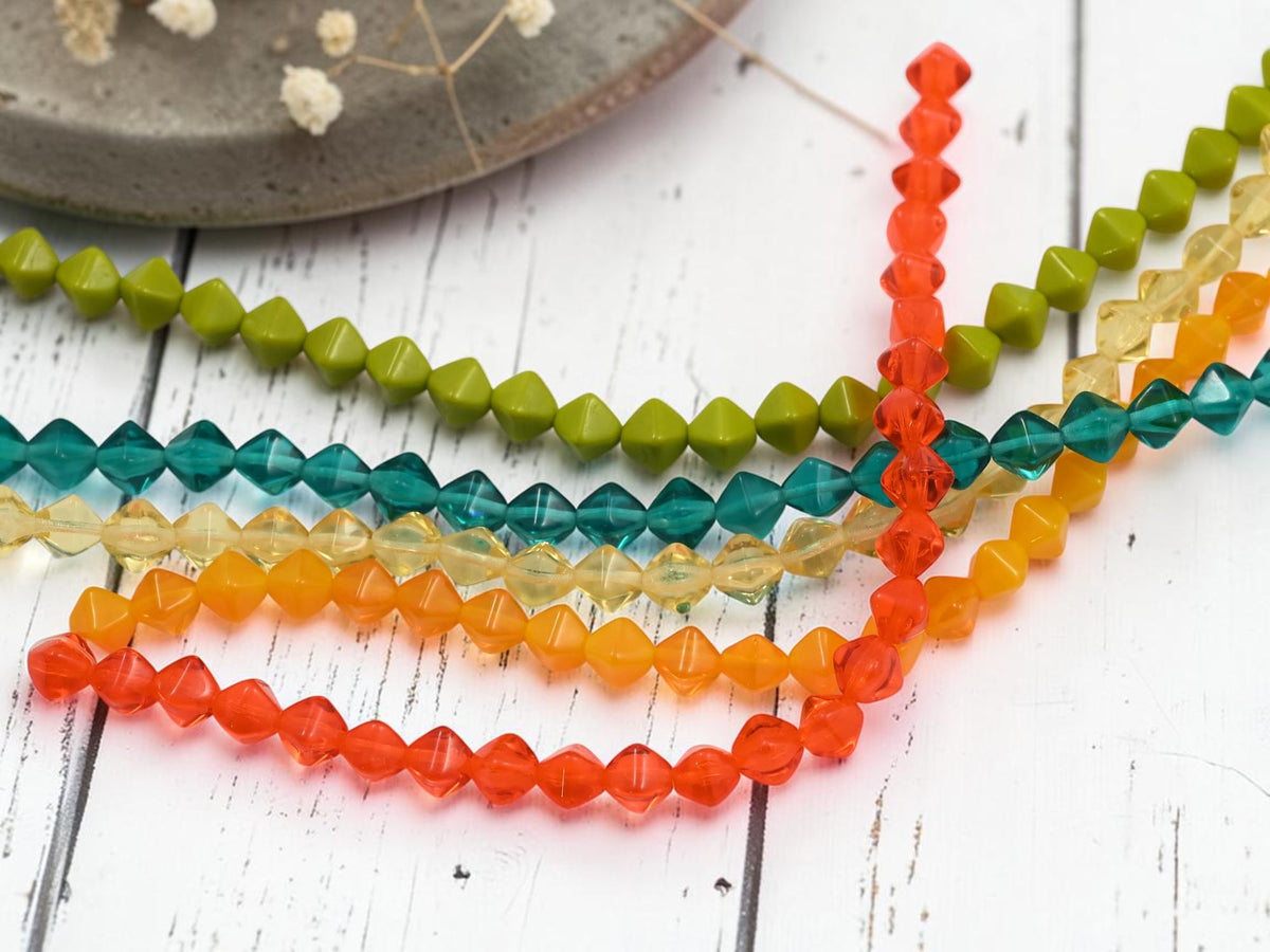 5 Strand Mix 6mm Lucerna Bicone Beads