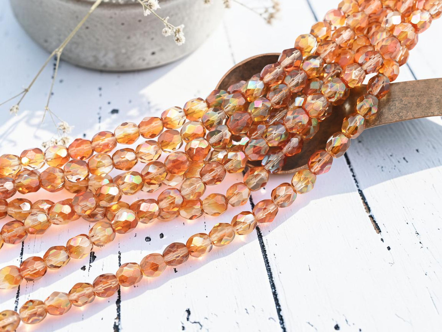 *29* 7mm Burnt Chili Pepper Crystal Fire Polished Round Beads