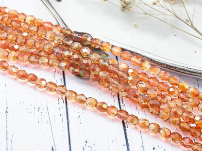 *29* 7mm Burnt Chili Pepper Crystal Fire Polished Round Beads