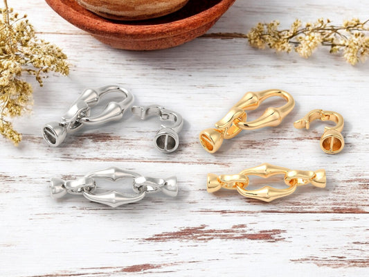 *2* Double Sided Brass Fold Over Clasps - Choose your color