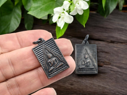 18x34mm Blackened Bronze Buddha Amulet