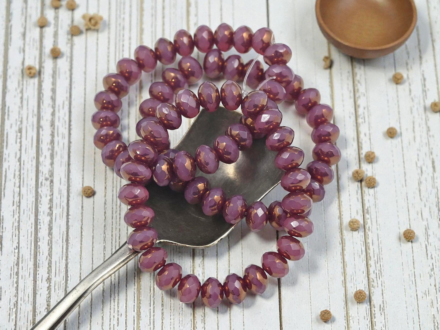 *25* 5x7mm Pink Opaline Fire Polished Rondelle Beads
