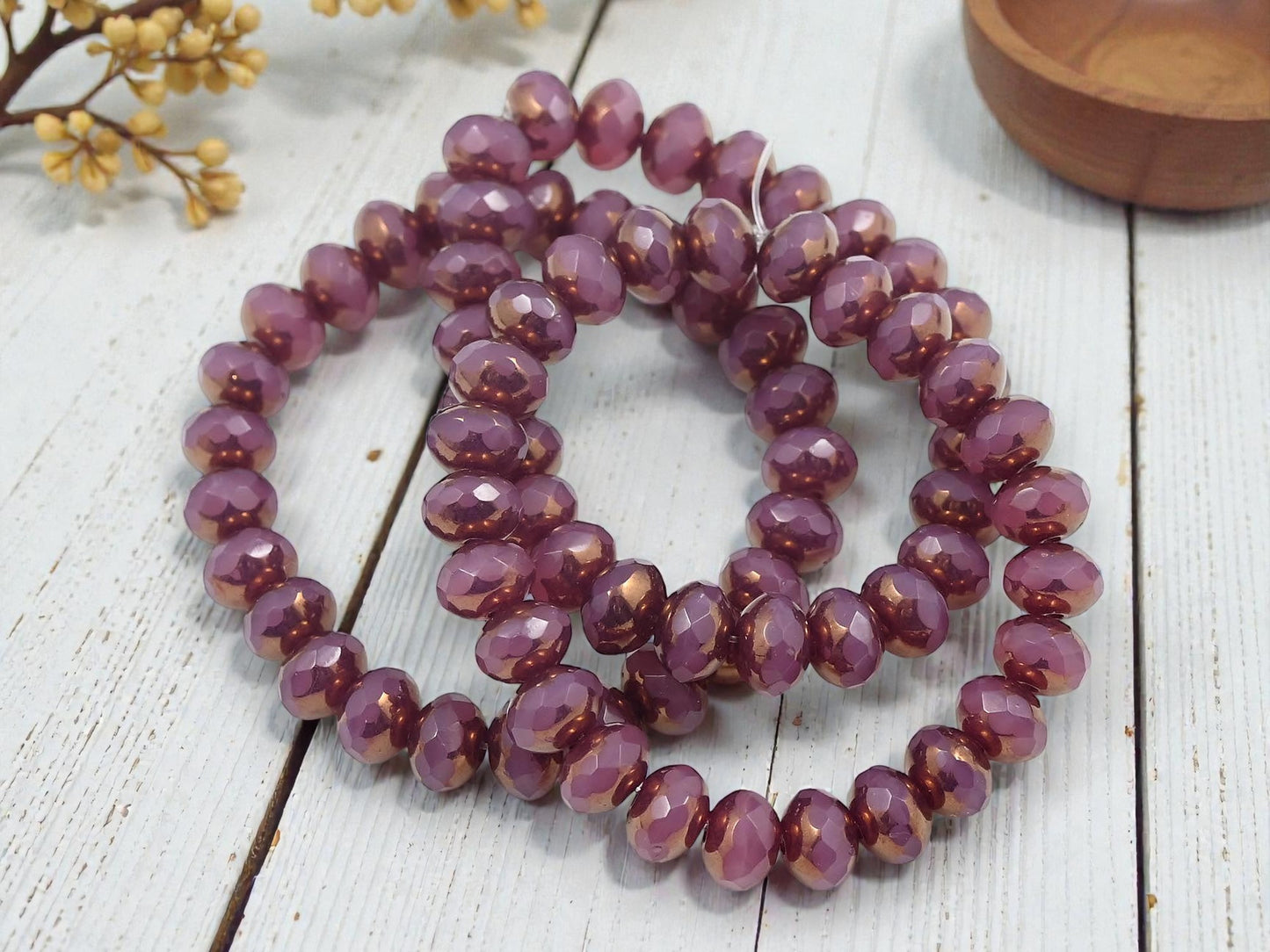 *25* 5x7mm Pink Opaline Fire Polished Rondelle Beads