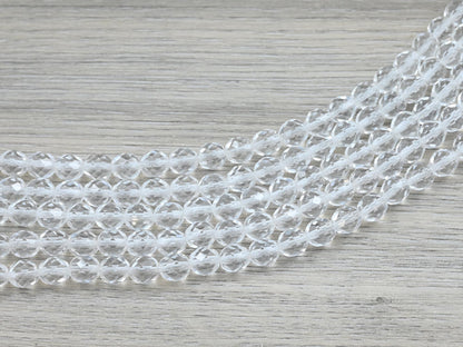 *24* 8mm Crystal Clear Fire Polished Round Beads