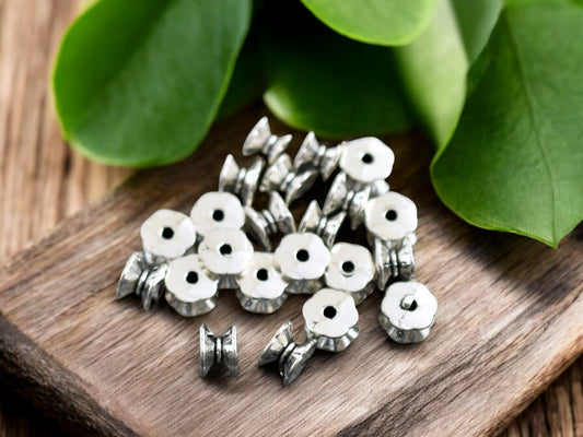 *50* 7x5mm Antique Silver Double Sided Bead Caps