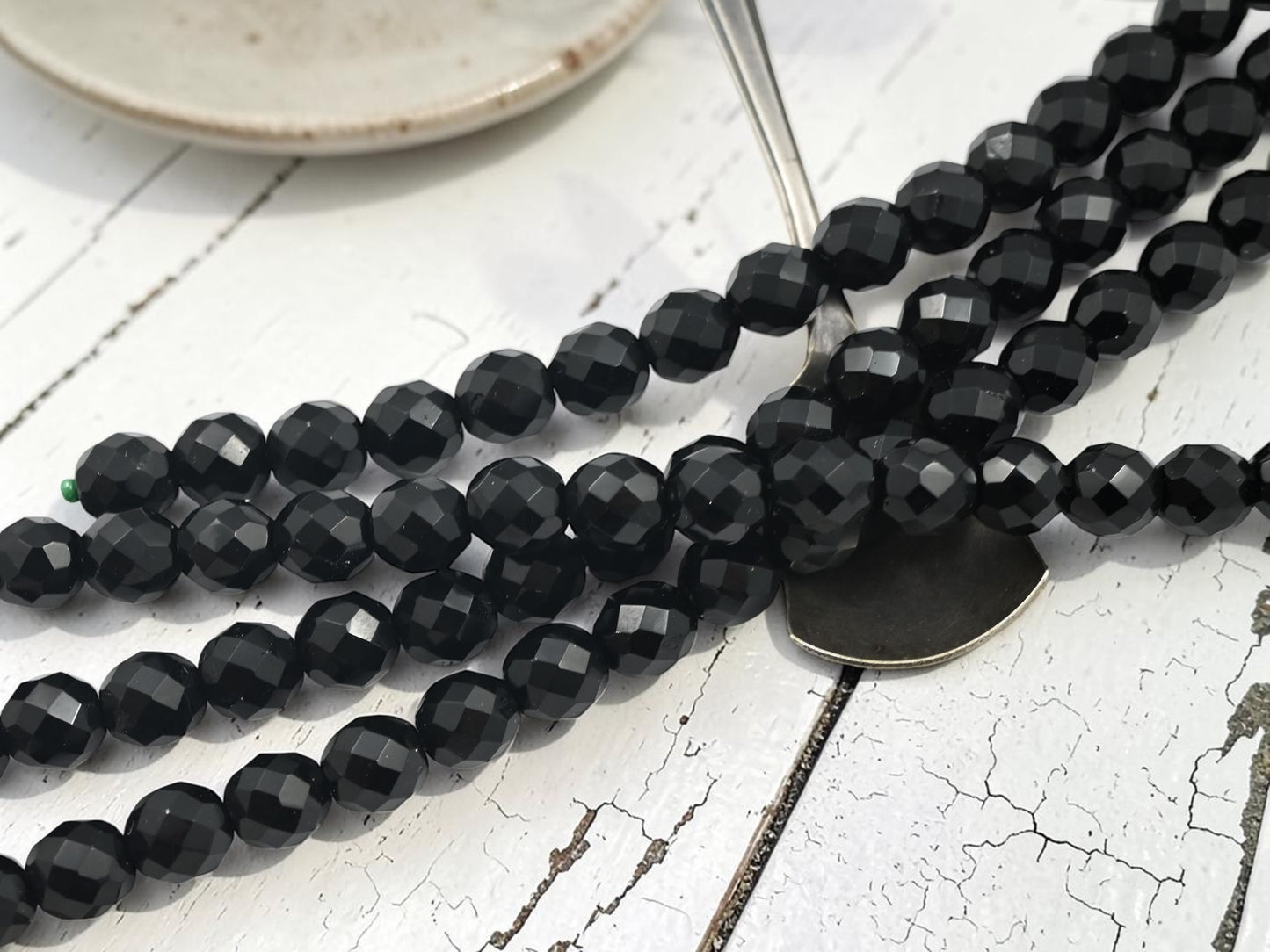 *21* 10mm Jet Black Fire Polished Round Beads