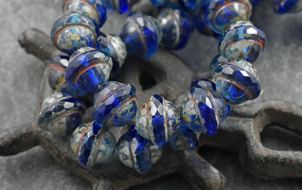 Sapphire Picasso Saturn Beads