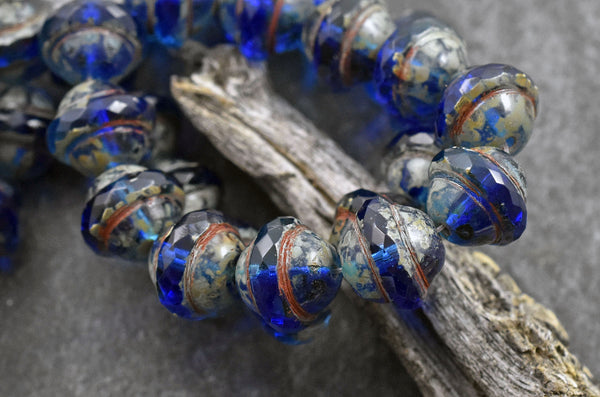 Sapphire Picasso Saturn Beads