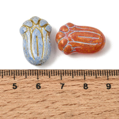 *5* 21x14x9mm Mixed Color Large Tulip Beads