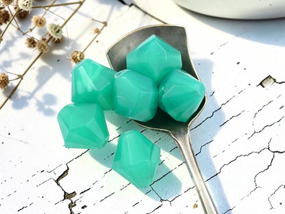 *6* 17x15mm Jade Green Opaline Faceted Bicone Beads