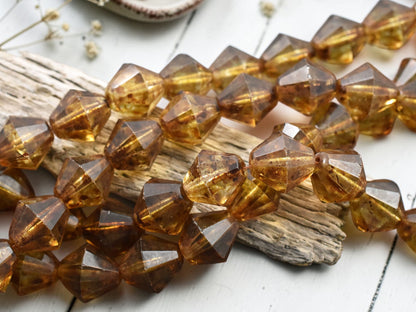 *14* 14mm Crystal Picasso Faceted Bicone Beads