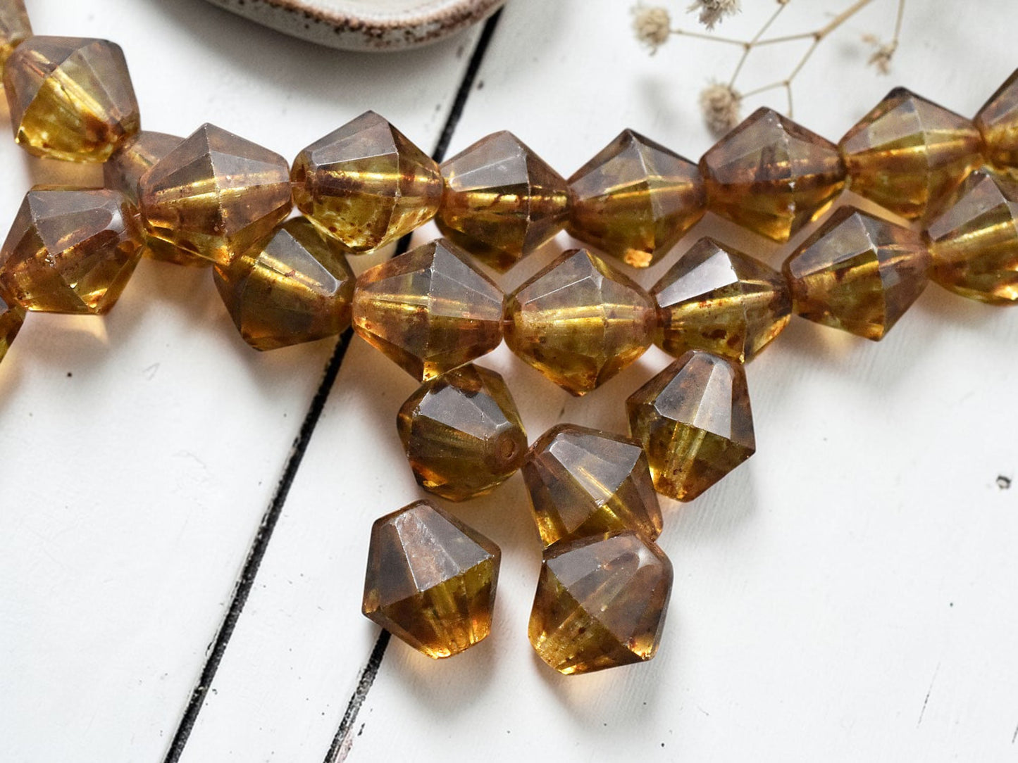 *14* 14mm Crystal Picasso Faceted Bicone Beads