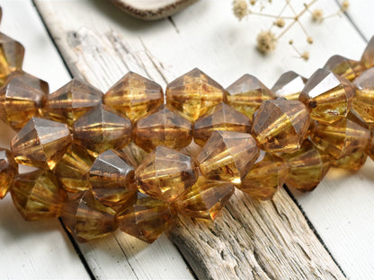 *14* 14mm Crystal Picasso Faceted Bicone Beads