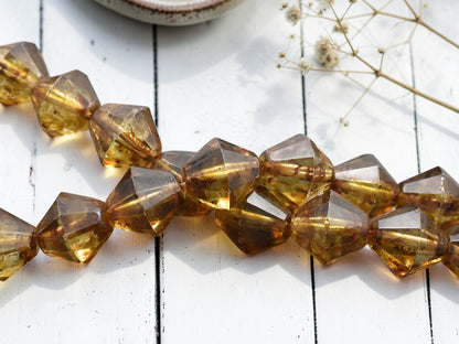 *14* 14mm Crystal Picasso Faceted Bicone Beads